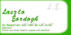 laszlo eordogh business card